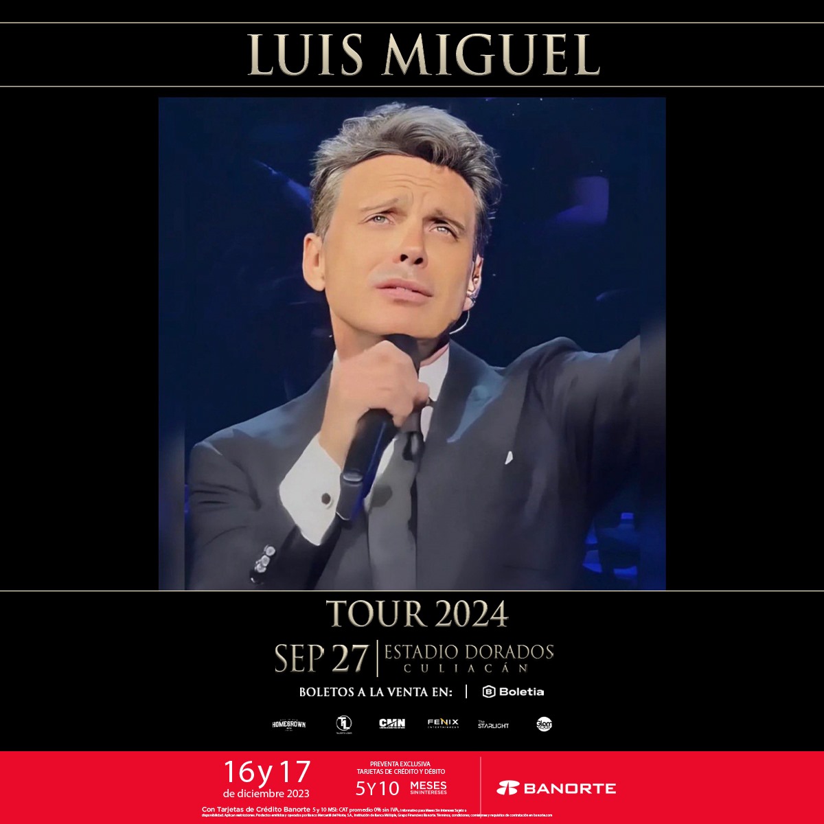 ¡Inicia la preventa de Luis Miguel en Culiacán para su Tour 2024